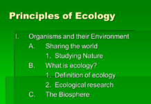 What are the seven principles of ecology? principles of ecology
