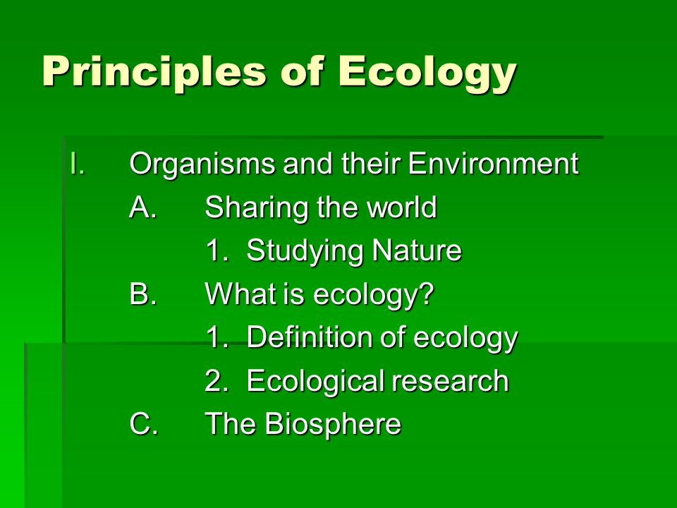 principles of ecology